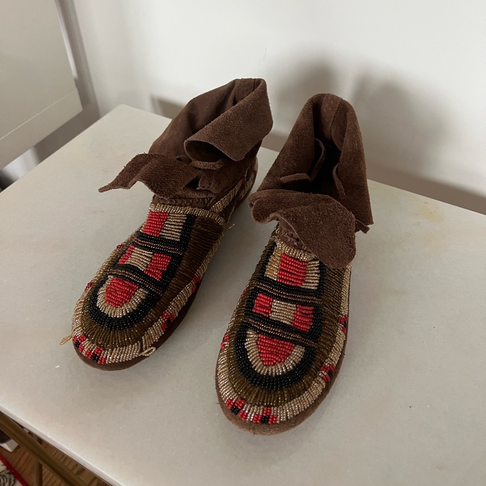 Beaded moccasins from House of Harlow 1960